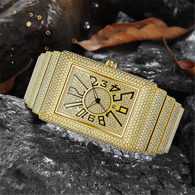 Diamond-Embedded Men's Super Starry Square Watch - A Stellar Timepiece - Image 4