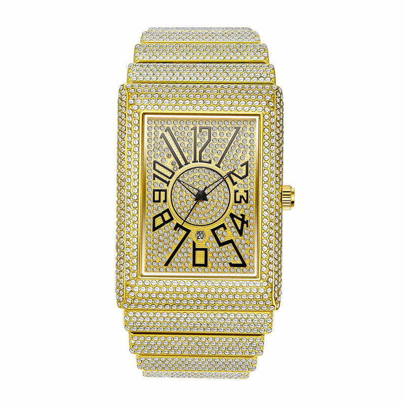 Diamond-Embedded Men's Super Starry Square Watch - A Stellar Timepiece - Image 5