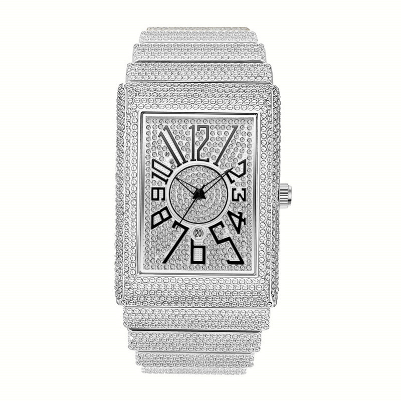 Diamond-Embedded Men's Super Starry Square Watch - A Stellar Timepiece - Image 6