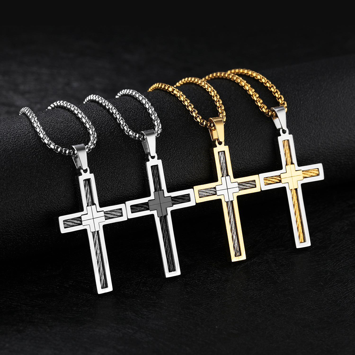 Trendy Cross Men's Necklace with Stylish Pendant for Modern Fashion