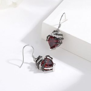 Halloween Heart-Shaped Skull Hand Earrings - Trendy Fashion Jewelry