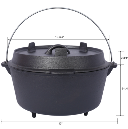 Outdoor Camping Deep Pot for Fireplace Cooking, Barbecue Baking & Campfire with Sturdy Leg Base - Image 6