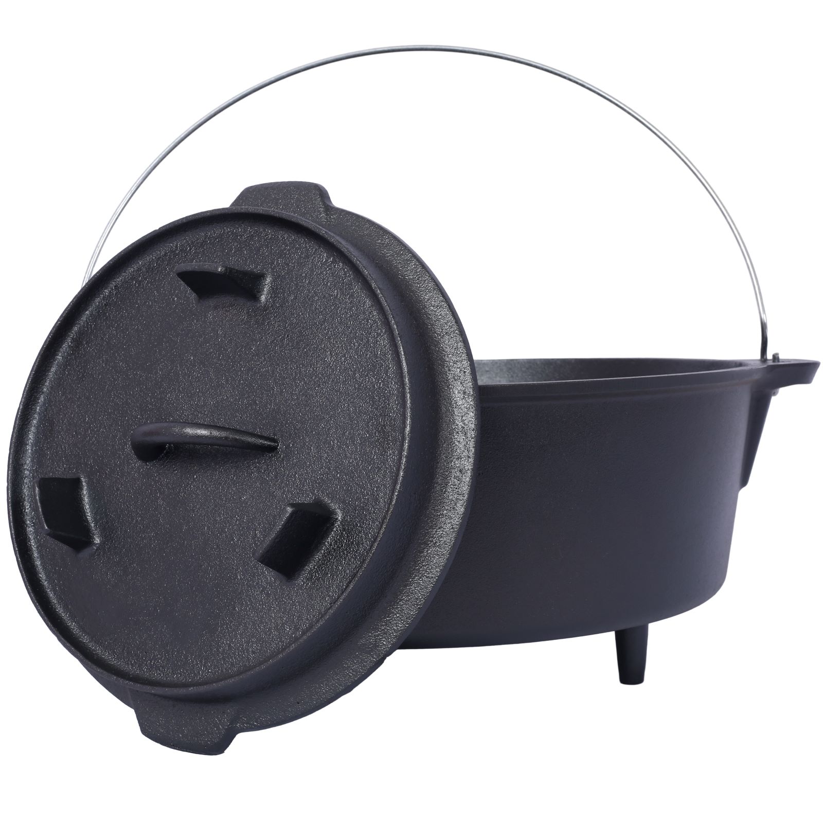 Outdoor Camping Deep Pot for Fireplace Cooking, Barbecue Baking & Campfire with Sturdy Leg Base - Image 7