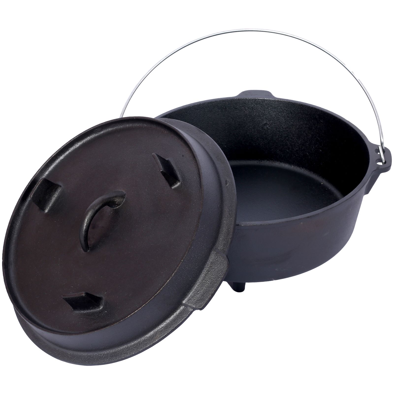 Outdoor Camping Deep Pot for Fireplace Cooking, Barbecue Baking & Campfire with Sturdy Leg Base - Image 10