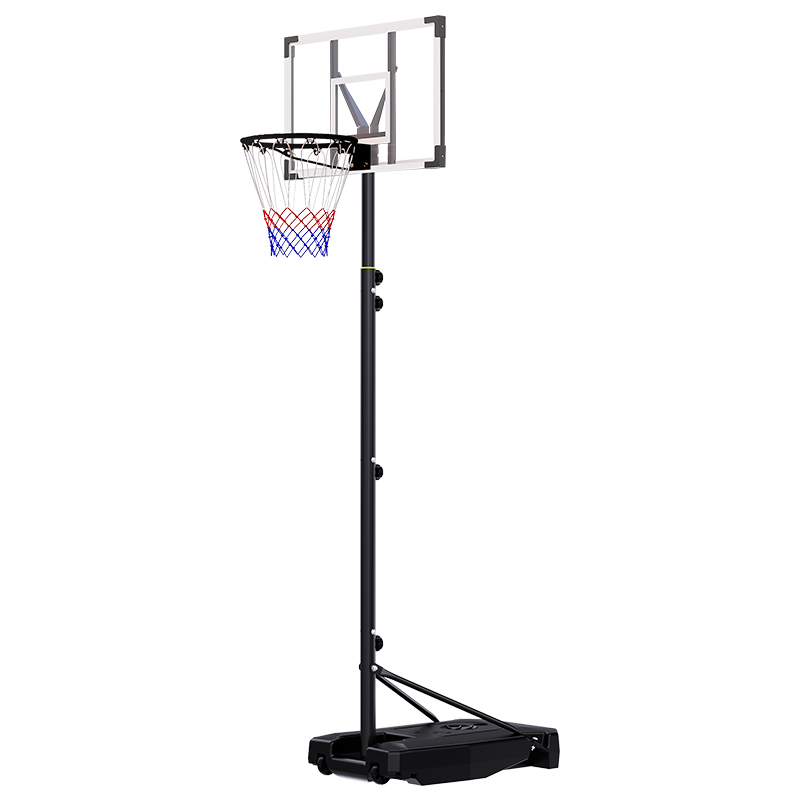 TotheCORE Adjustable Portable Basketball Stand 5.25-8.53 Ft Hoop & Goal with PC Backplate, Large Base, and Wheels