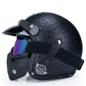 Vintage Motorcycle Helmet for Men - Classic Style and Safety