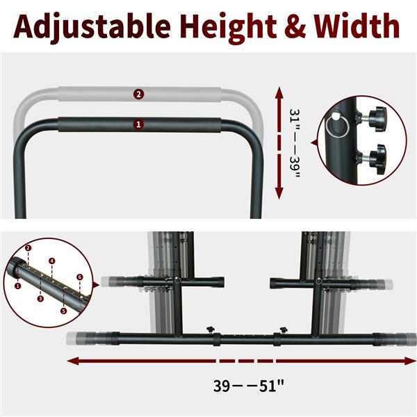 Heavy Duty Adjustable Power Tower Pull Up Rod Stand for Multi-Functional Fitness Training Equipment - Image 7