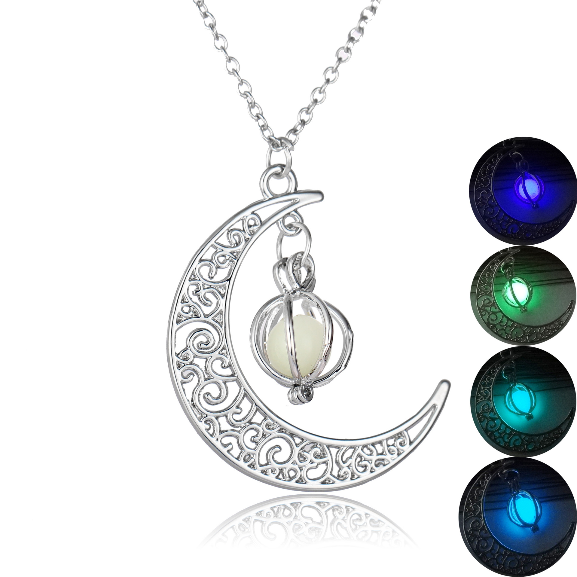 Fashion Moon Luminous Pendant Necklace - Natural Glowing Stone Healing Jewelry Gift for Women - Image 5