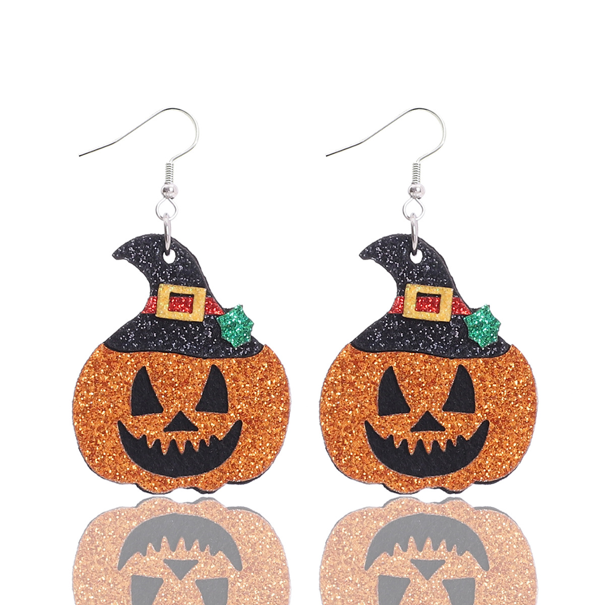 Women's Halloween Pumpkin Hat and Multi-Layer Handmade Frosted Earrings - Image 11