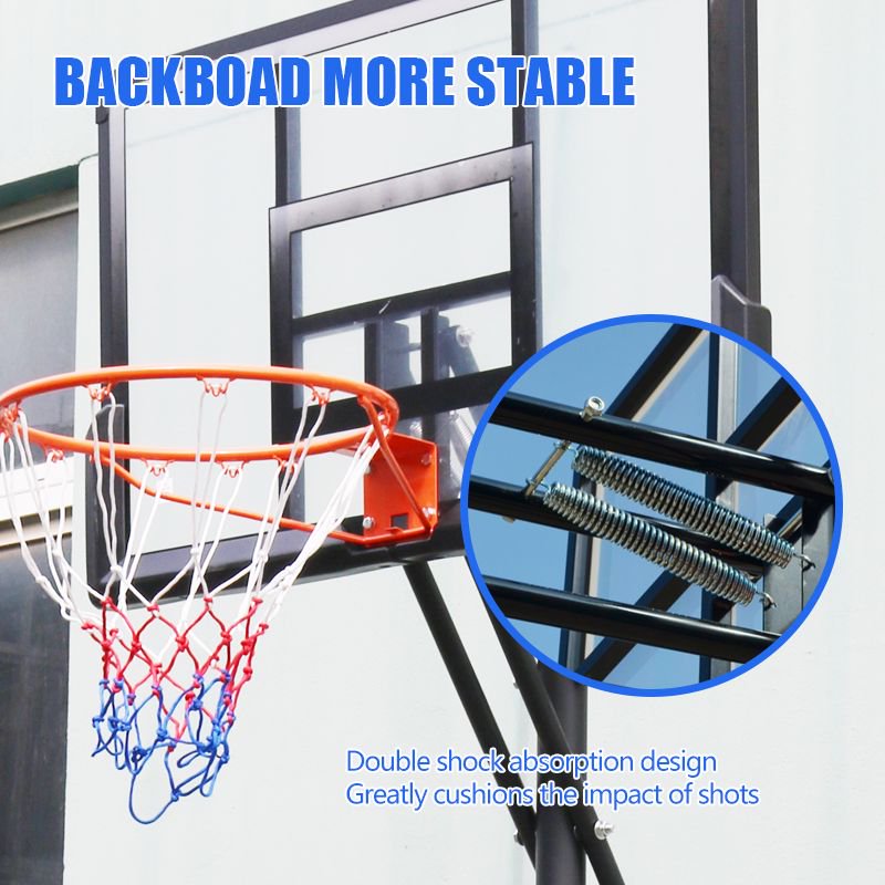 TotheCORE Adjustable Portable Basketball Hoop 7.55-10.00 Ft with PC Backplate, Large Base & Wheels - Perfect for Any Game! - Image 6