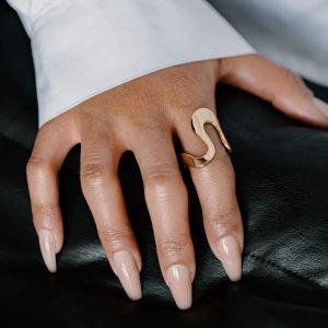 18k Gold Stainless Steel Minimalist Irregular Design Ring for Stylish Elegance