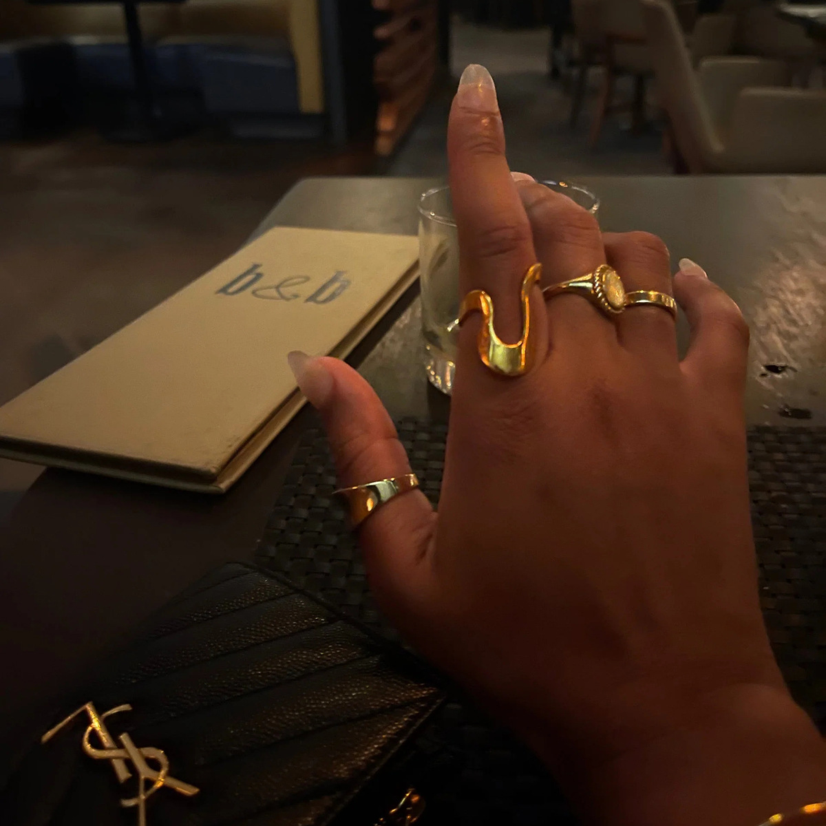 18k Gold Stainless Steel Minimalist Irregular Design Ring for Stylish Elegance - Image 2