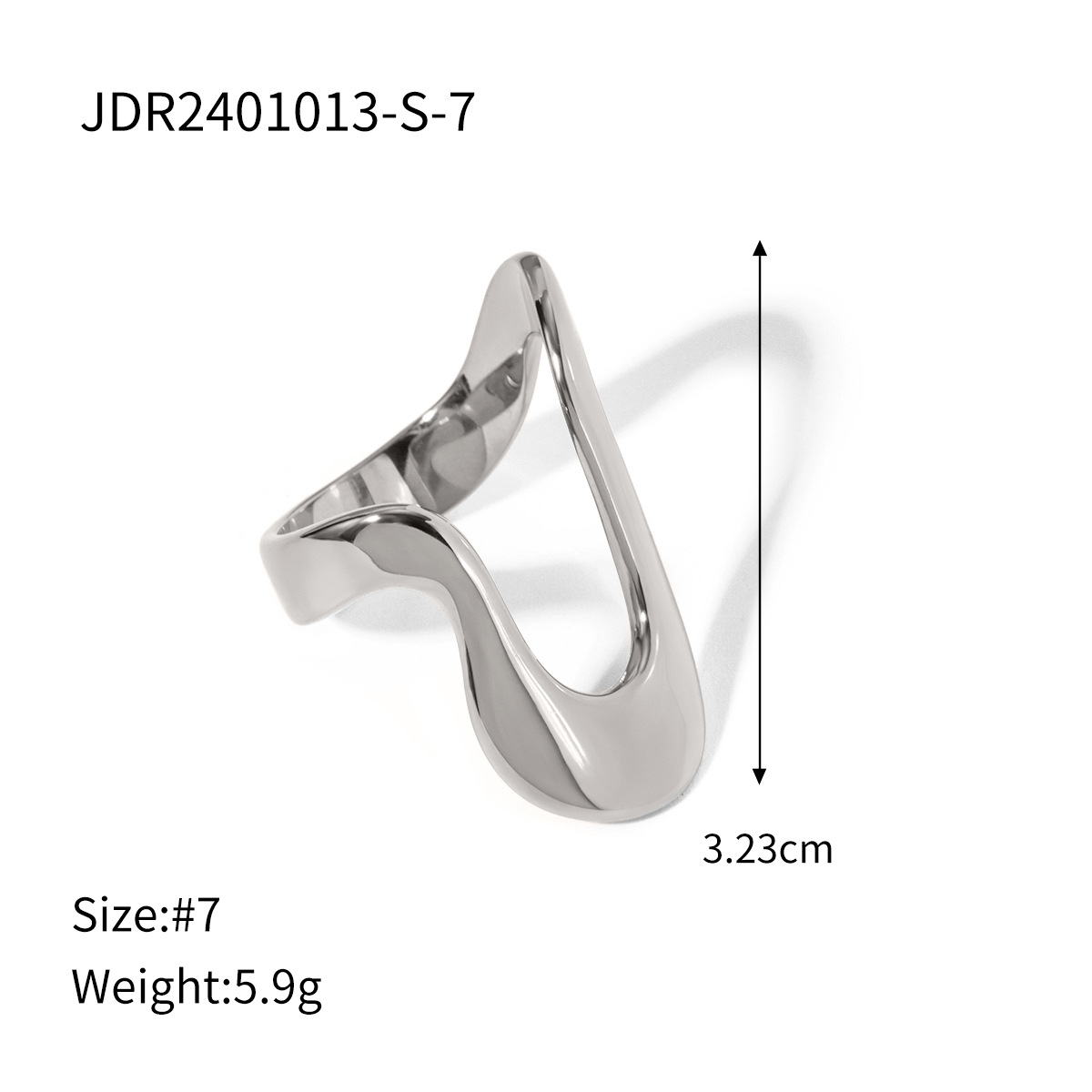 18k Gold Stainless Steel Minimalist Irregular Design Ring for Stylish Elegance - Image 8