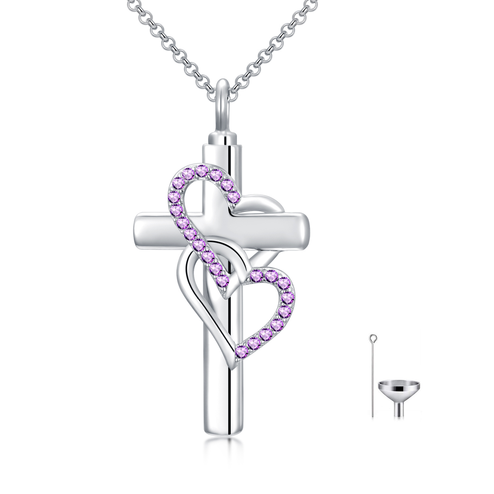 Sterling Silver Heart Pendant Necklace for Ashes - Cremation Keepsake Jewelry - Image 9