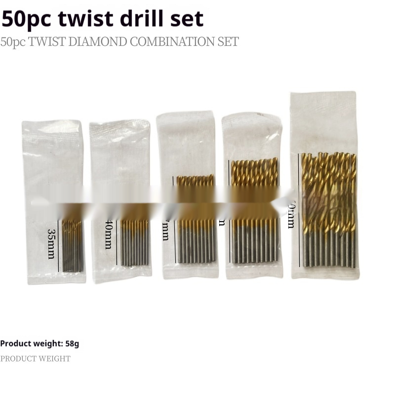 50PC Twist Drill Bit Sets 1-3mm H2 High Speed Steel with Titanium Coating - Ideal Woodworking Opening Tool Kit - Image 6
