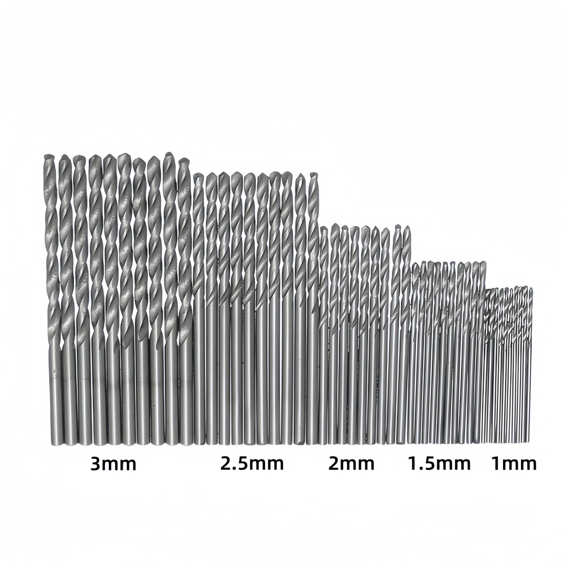50PC Twist Drill Bit Sets 1-3mm H2 High Speed Steel with Titanium Coating - Ideal Woodworking Opening Tool Kit - Image 7