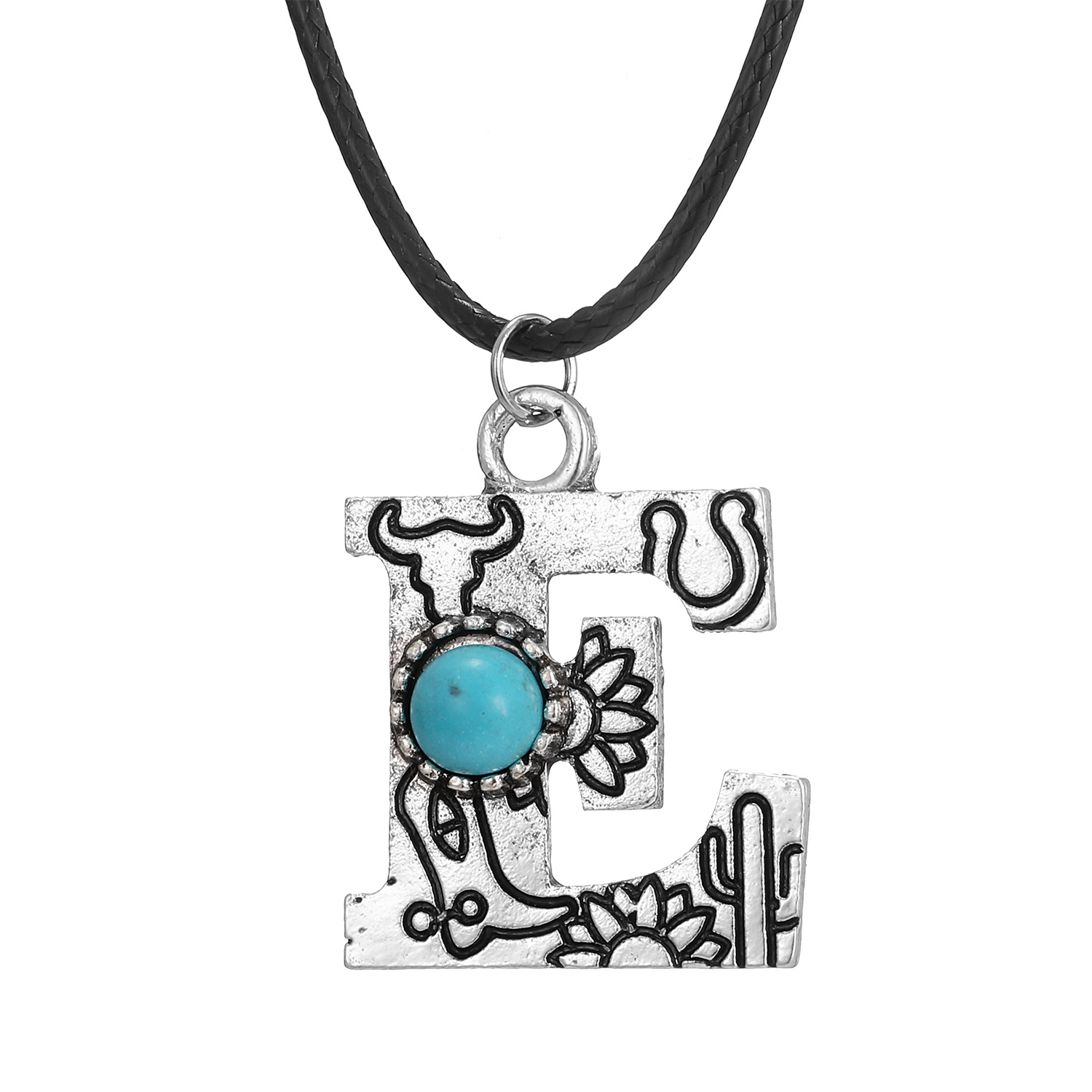 Vintage Turquoise Totem Letter Necklace - Unique & Stylish Accessory - Image 2