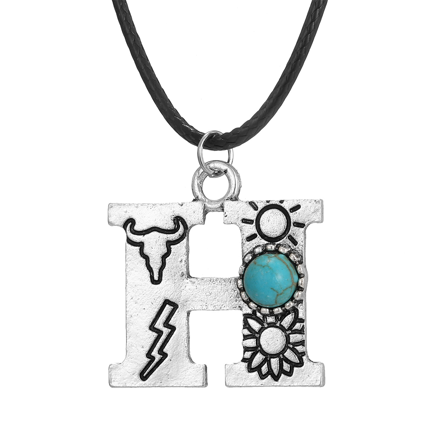 Vintage Turquoise Totem Letter Necklace - Unique & Stylish Accessory - Image 3