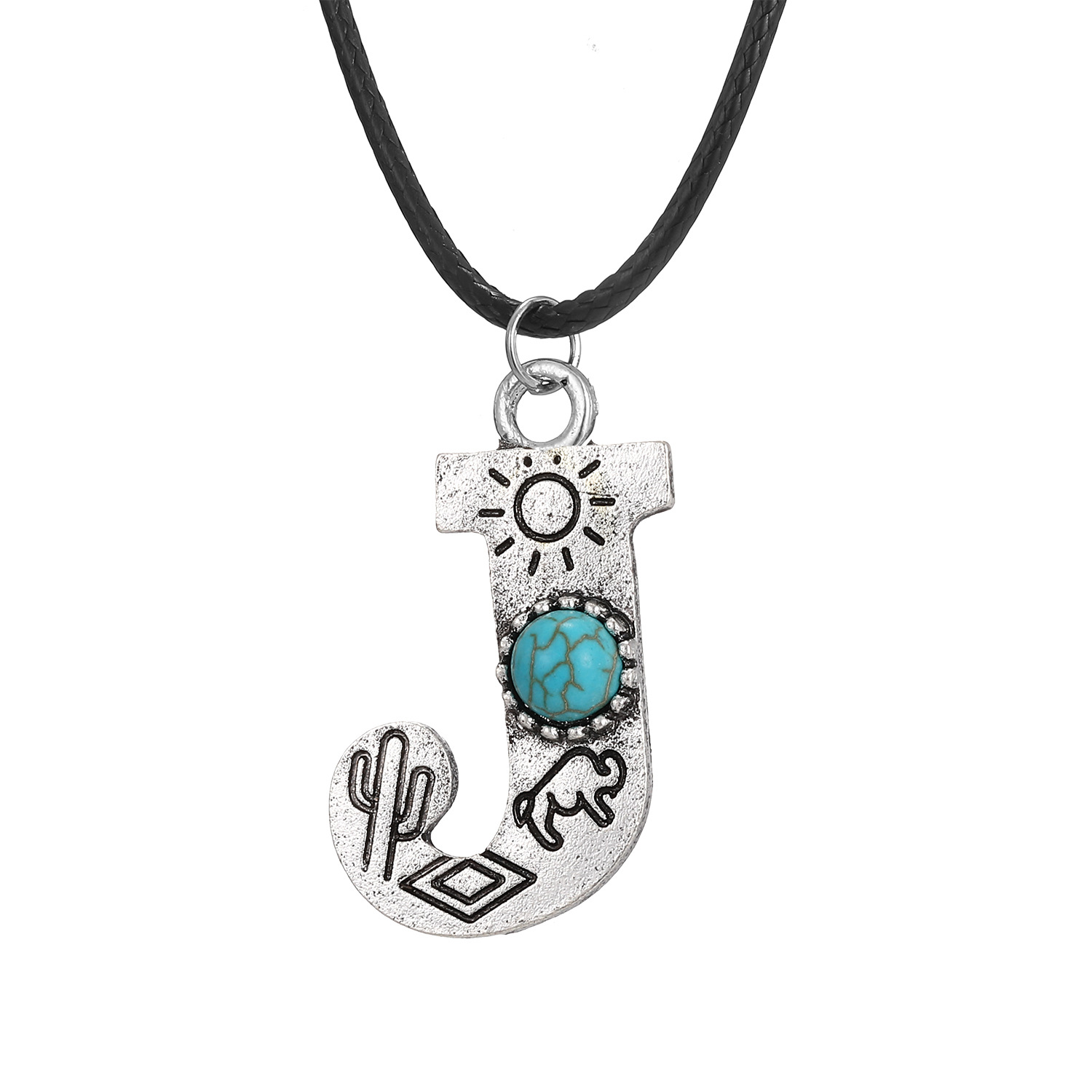 Vintage Turquoise Totem Letter Necklace - Unique & Stylish Accessory - Image 5