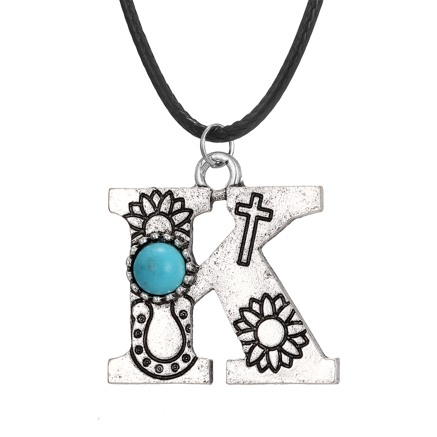 Vintage Turquoise Totem Letter Necklace - Unique & Stylish Accessory - Image 6