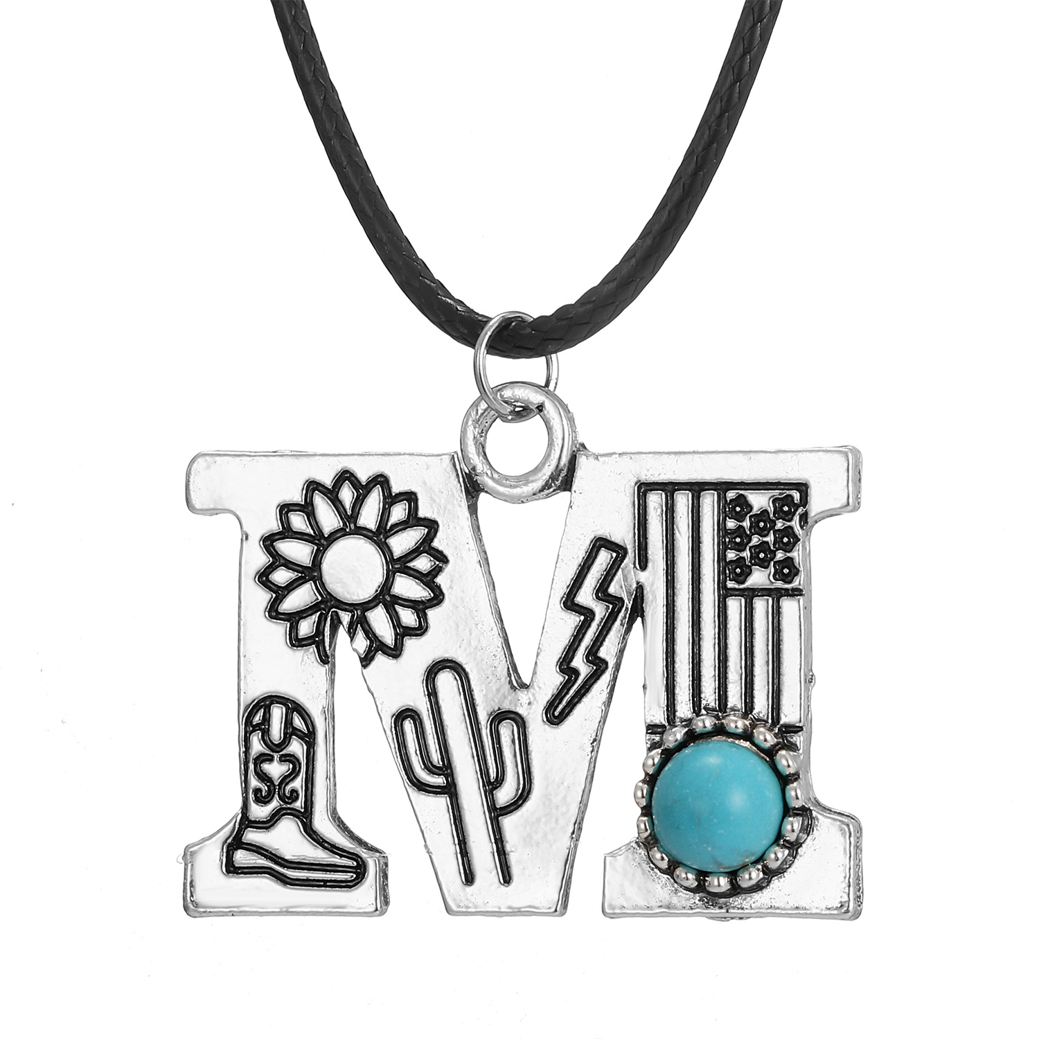 Vintage Turquoise Totem Letter Necklace - Unique & Stylish Accessory - Image 8