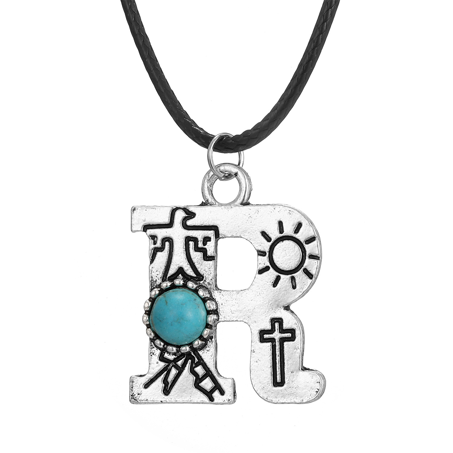 Vintage Turquoise Totem Letter Necklace - Unique & Stylish Accessory - Image 12