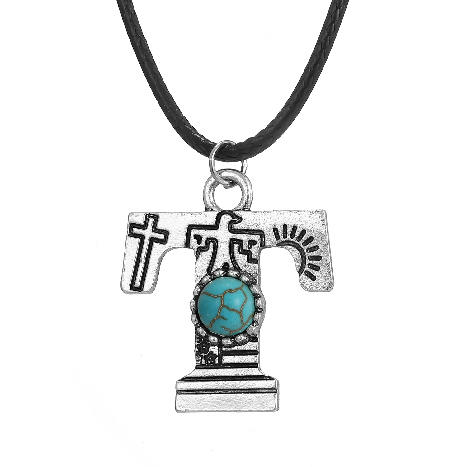 Vintage Turquoise Totem Letter Necklace - Unique & Stylish Accessory - Image 14