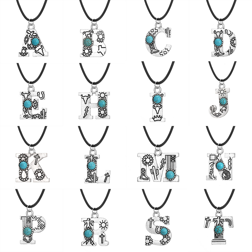 Vintage Turquoise Totem Letter Necklace - Unique & Stylish Accessory - Image 15