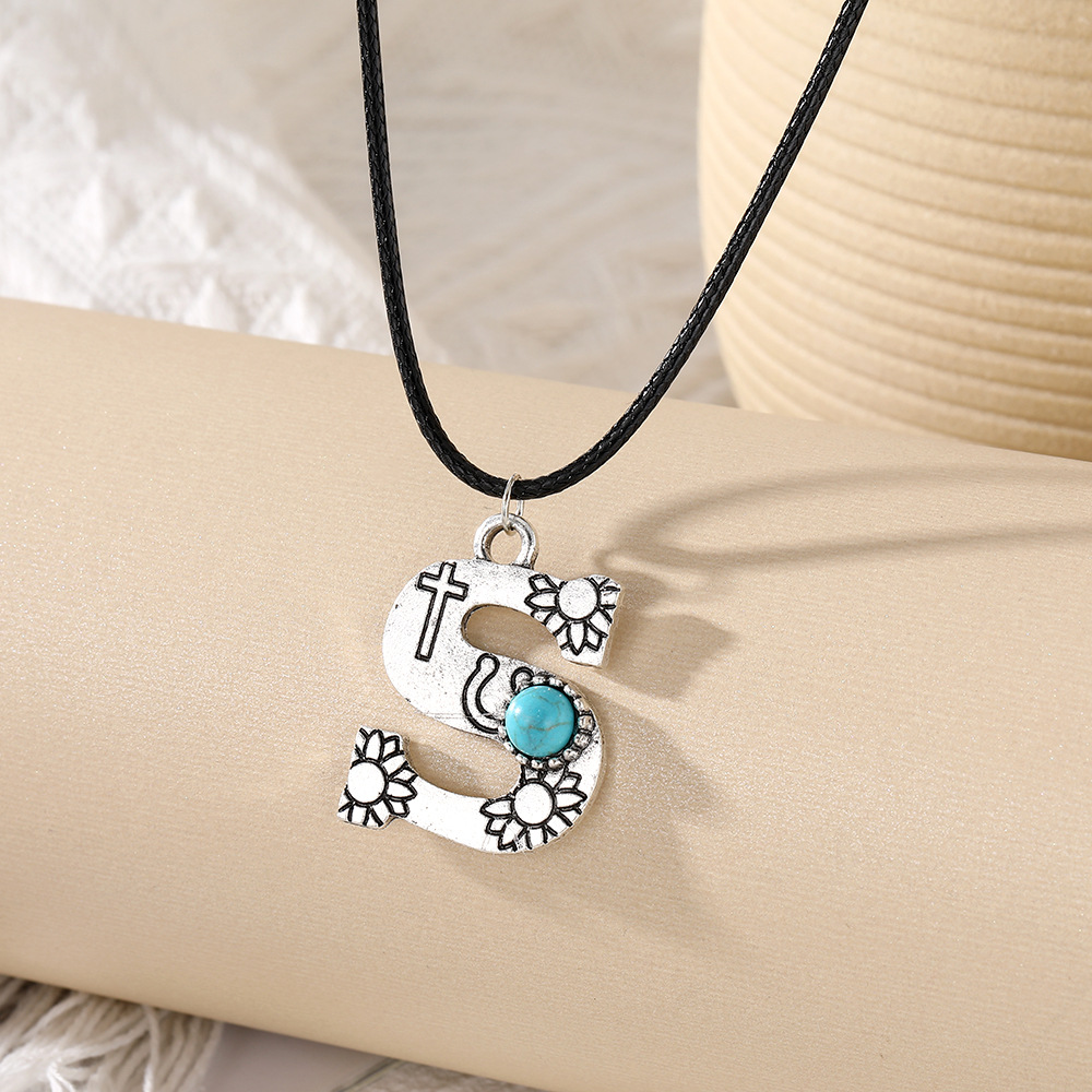 Vintage Turquoise Totem Letter Necklace - Unique & Stylish Accessory - Image 17