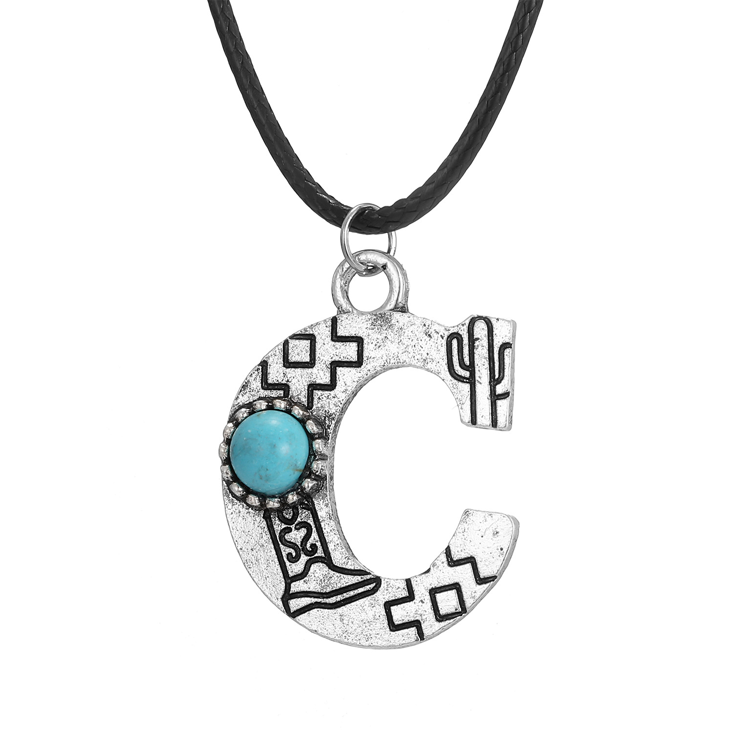 Vintage Turquoise Totem Letter Necklace - Unique & Stylish Accessory - Image 21