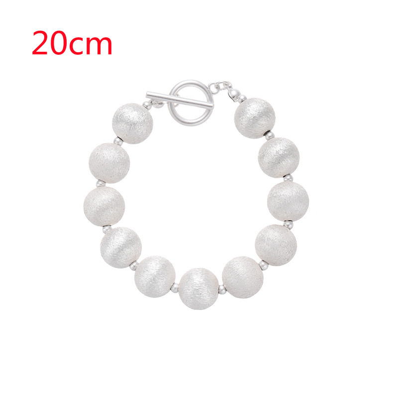 Unique Niche Drawing Beads Fried Street Round Beads Clavicle Bracelet & Necklace Set - Stylish Personality Jewelry - Image 5