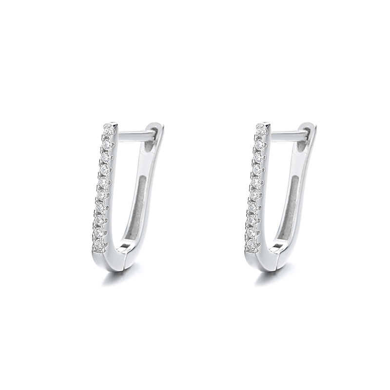 925 Sterling Silver Geometric U-Shaped Earrings for Women – Stylish Design - Image 8