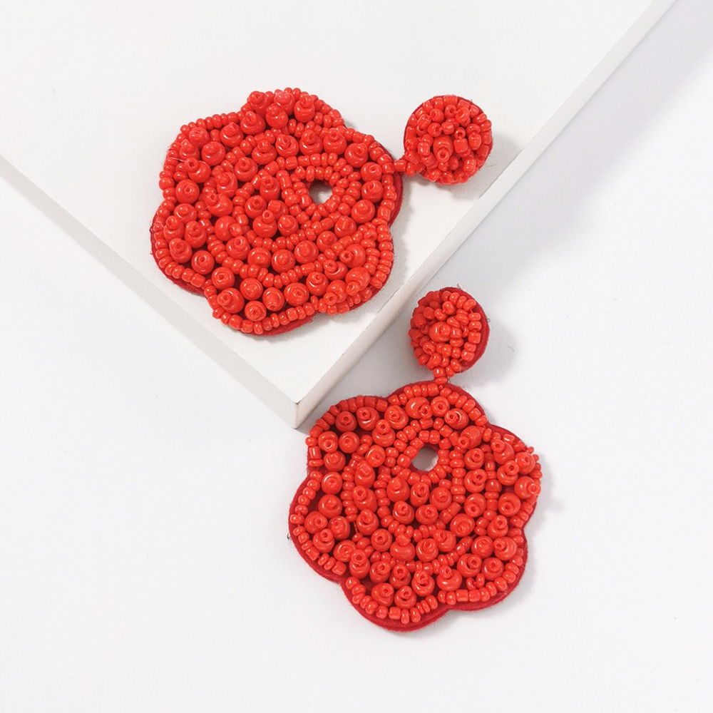 Artisan Women's Bead Flower Earrings – Handcrafted Elegance for Every Occasion - Image 3