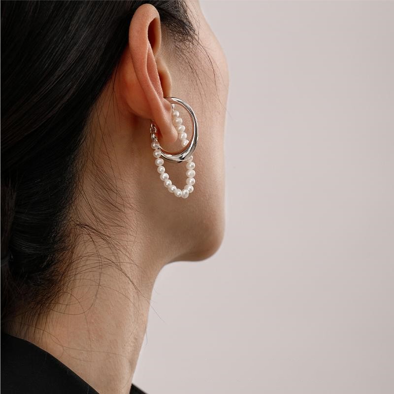 Stylish Pearl Ear Clips for Women - Non-Pierced Earrings for Elegance - Image 3