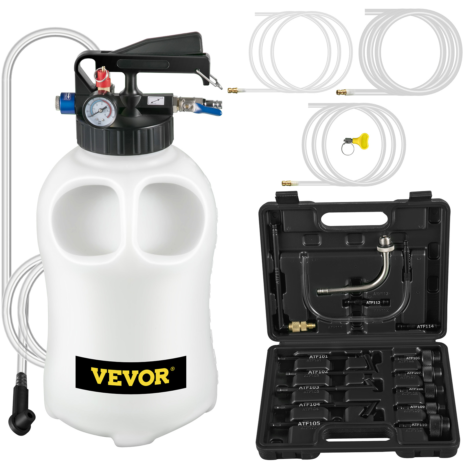 VEVOR 2-Way Manual Transmission Fluid Pump - 10L ATF Refill System & Oil Extractor Tool Set with 14 ATF Filler Adapters - Image 4