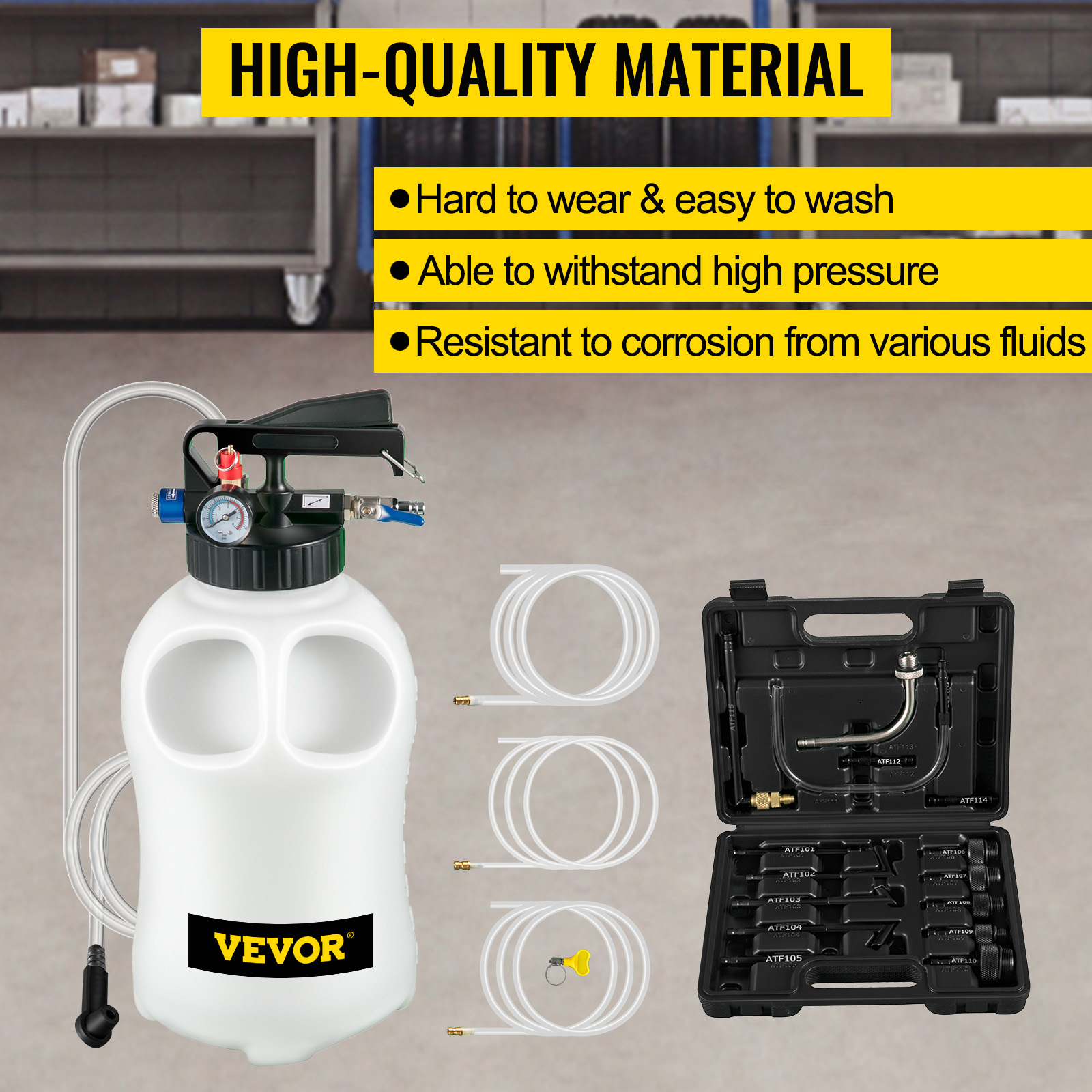 VEVOR 2-Way Manual Transmission Fluid Pump - 10L ATF Refill System & Oil Extractor Tool Set with 14 ATF Filler Adapters - Image 6