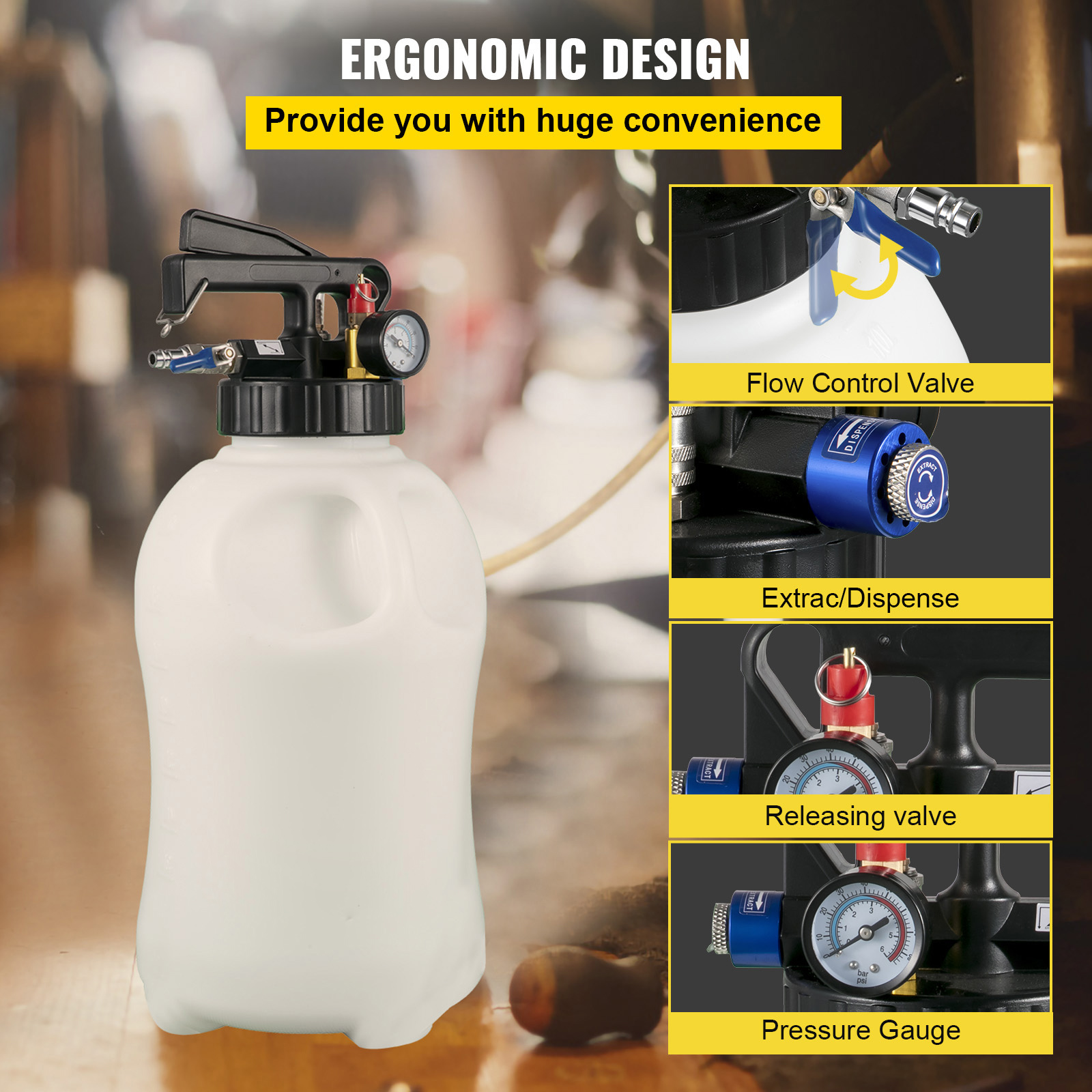 VEVOR 2-Way Manual Transmission Fluid Pump - 10L ATF Refill System & Oil Extractor Tool Set with 14 ATF Filler Adapters - Image 7