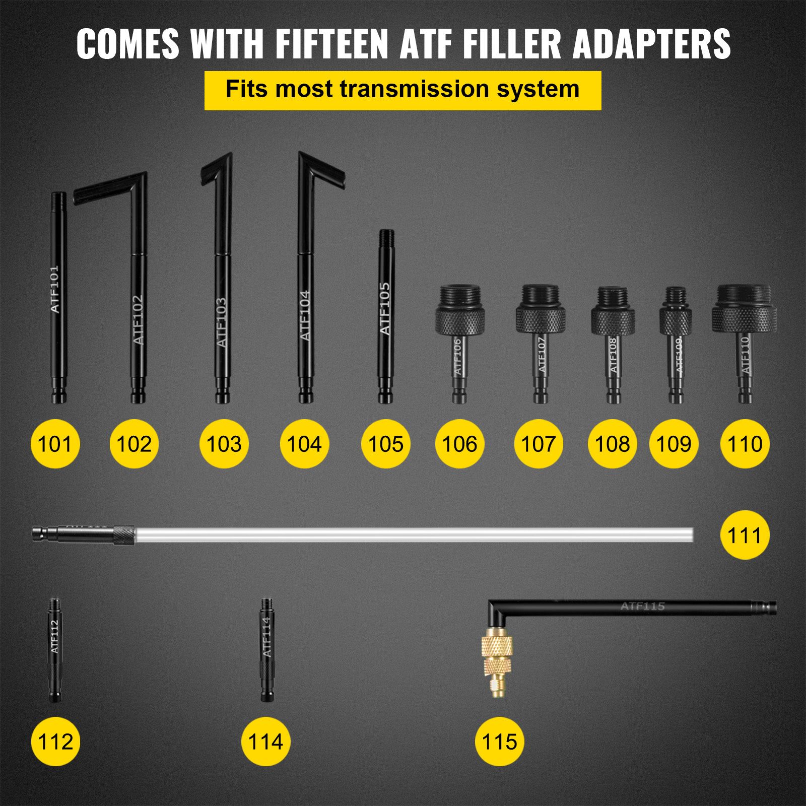 VEVOR 2-Way Manual Transmission Fluid Pump - 10L ATF Refill System & Oil Extractor Tool Set with 14 ATF Filler Adapters - Image 9