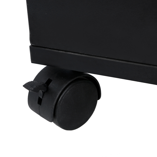 16mm Particle Board Black Hair Salon Tool Cart with ABS Tray - Durable & Stylish - Image 3