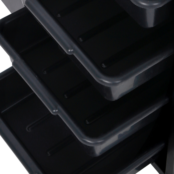 16mm Particle Board Black Hair Salon Tool Cart with ABS Tray - Durable & Stylish - Image 4
