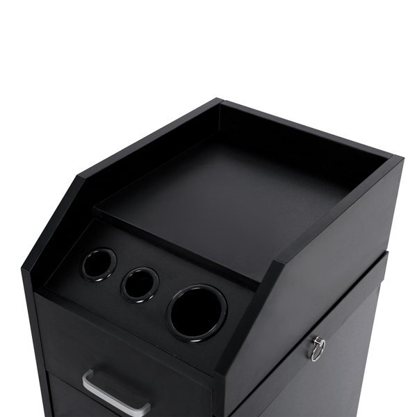 16mm Particle Board Black Hair Salon Tool Cart with ABS Tray - Durable & Stylish - Image 7