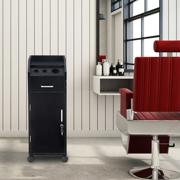 16mm Particle Board Black Hair Salon Tool Cart with ABS Tray - Durable & Stylish - Image 11