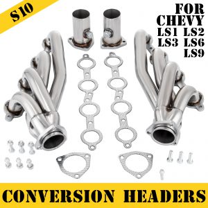 VEVOR 1 3/4" Stainless Steel Exhaust Turbo Header Set - Shorty LS Swap Exhaust Manifold for Chevy LS1, LS2, LS3, LS6, LS10 SUV/Truck Car