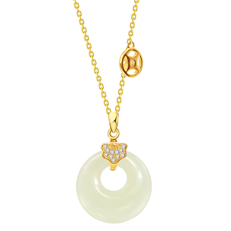 520 Gift Hetian Jade Necklace for Women - 925 Silver Jewelry - Image 2