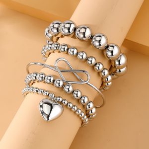 Exaggerated Multi-layer Ball Bracelet Set - 3 Pieces for Stylish Elegance