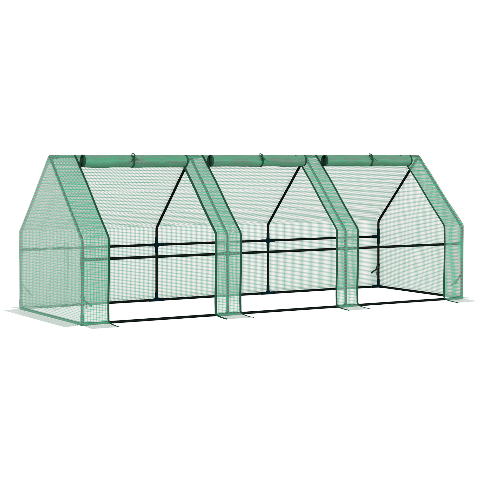 Large Portable Greenhouse 9'L X 3'W X 3'H with Zipper Doors - UV Resistant PE Cover for Outdoor Plants