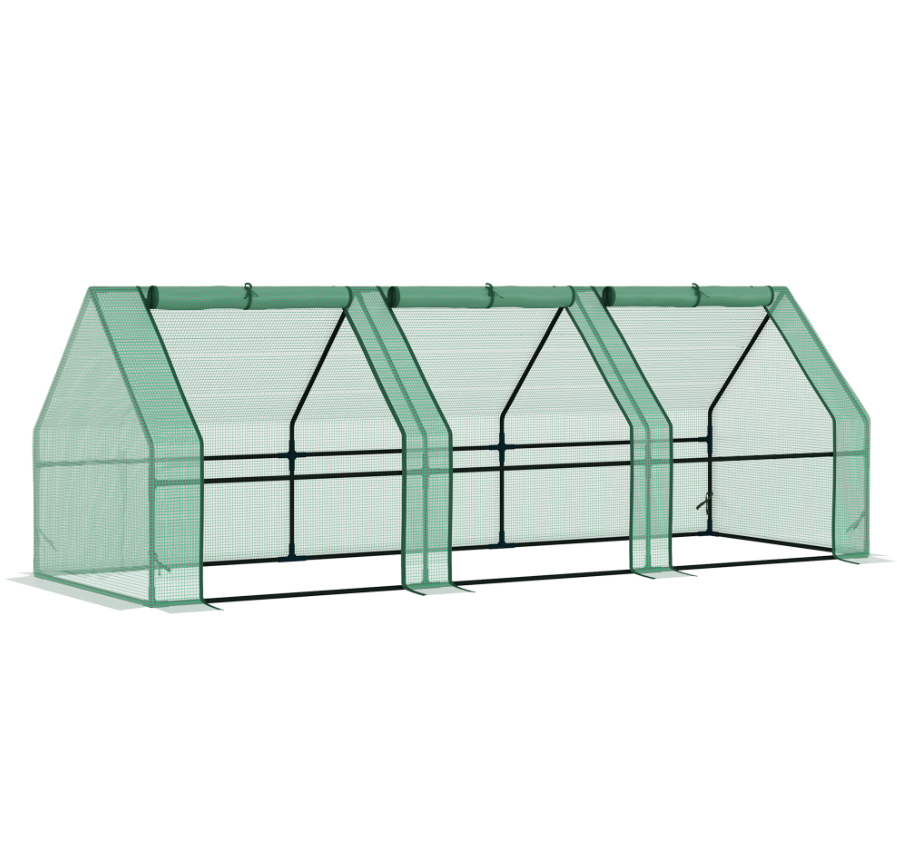 Large Portable Greenhouse 9'L X 3'W X 3'H with Zipper Doors - UV Resistant PE Cover for Outdoor Plants - Image 2