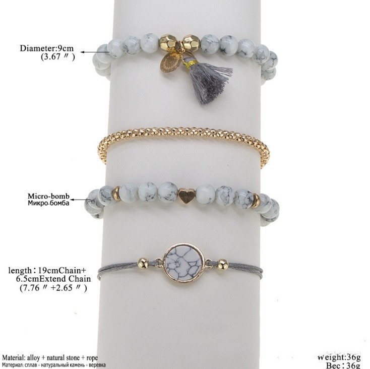 Turquoise Tassel Round Stone Bracelet - Trendy Fashion Accessory on AliExpress - Image 3