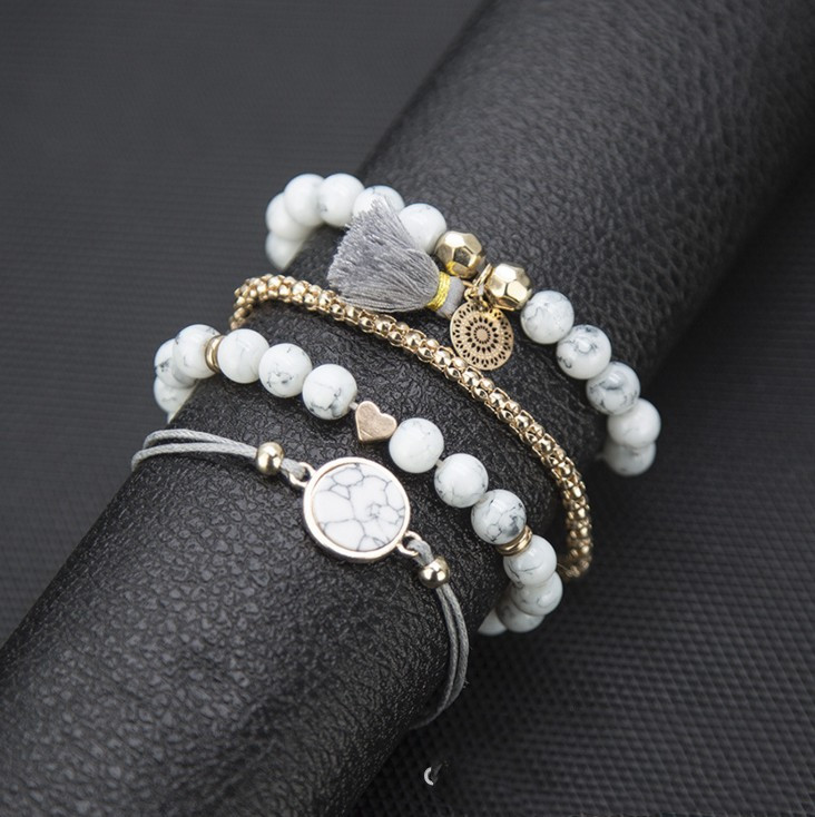 Turquoise Tassel Round Stone Bracelet - Trendy Fashion Accessory on AliExpress - Image 4