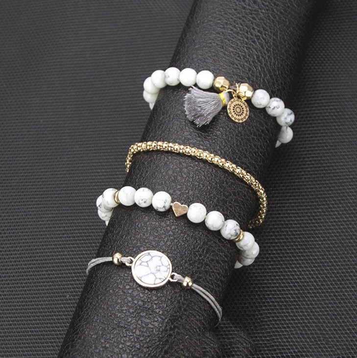 Turquoise Tassel Round Stone Bracelet - Trendy Fashion Accessory on AliExpress - Image 5